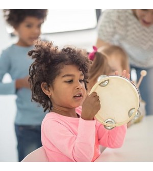 Stoie's Instrument de Musique Enfant en Bois Tambourin Bébé Batteries et Percussions pour Enfants Montessori Instruments de